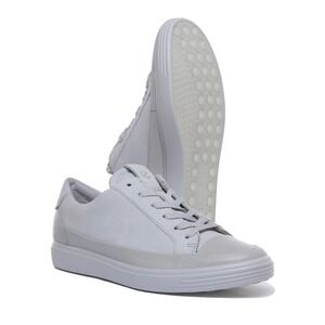 Ecco Soft 7 In‎ Light Grey Lace Up Low Top Casual Trainer Size 8-8.5 Womens